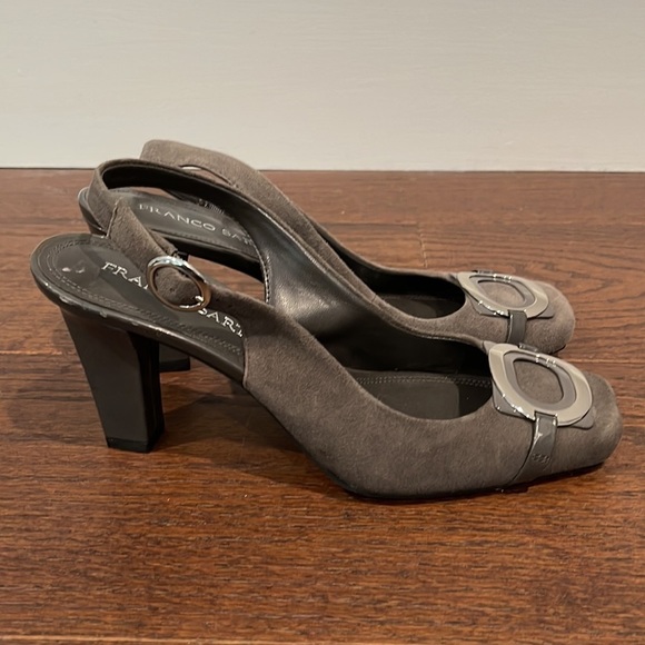 Franco Sarto Grey Suede Sling Back Size 8.5 - Picture 3 of 7